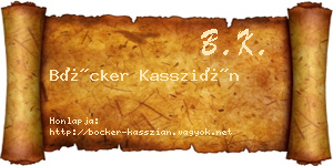 Böcker Kasszián névjegykártya